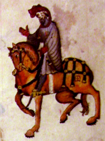 Man on a horse from Canterbury Tales