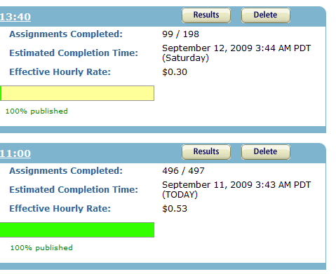 Mechanical Turk ETA datetime