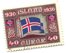 Icelandic Stamp, 40 Aurar
