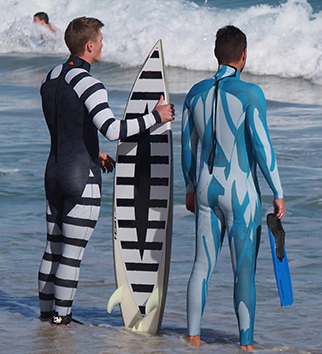 Shark Mitigation Suits on the Beach