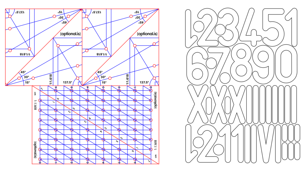 Two files we sent off for laser cutting. Some ruler designs and numbers.