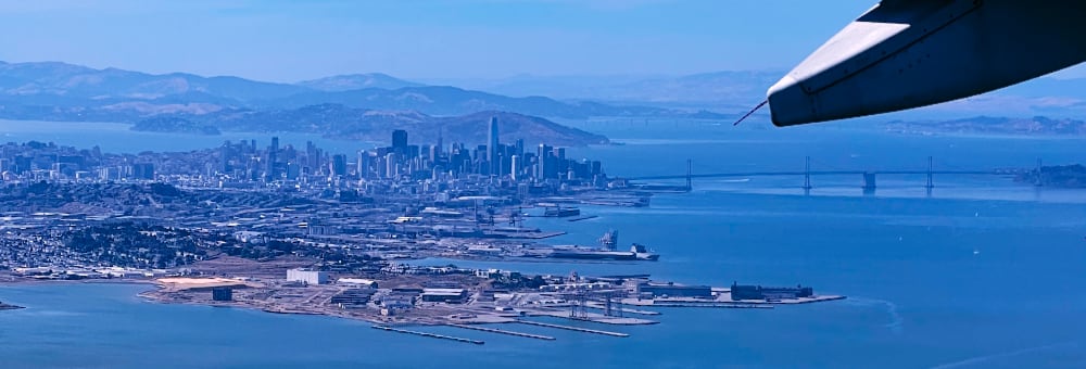 San Francisco Skyline from the flight home.