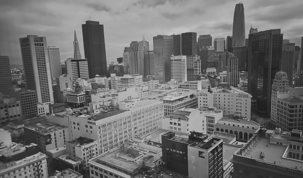 The San Francisco skyline through an Infrared filter.