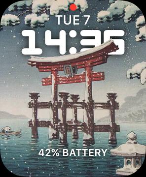 Screenshot of Apple Watch Face of Japanese Ukiyo-e Print