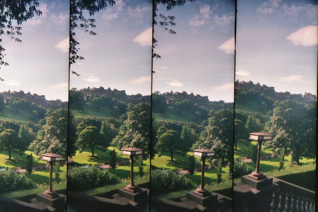 LOMO Supersampler photos. Four slices of Edinburgh Castle