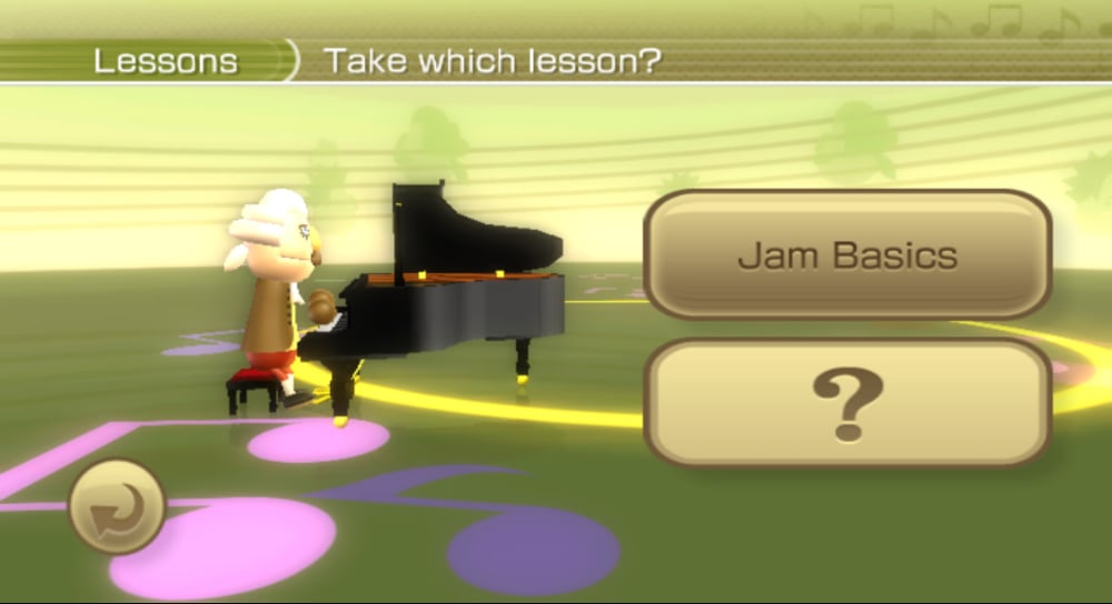Screenshot of the lessons screen