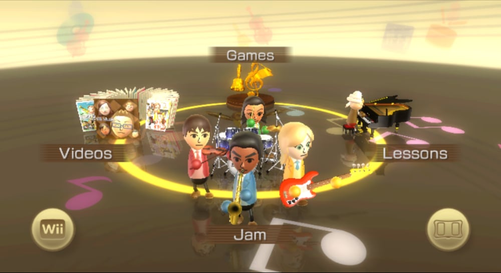 Wii Music Main Menu Screenshot