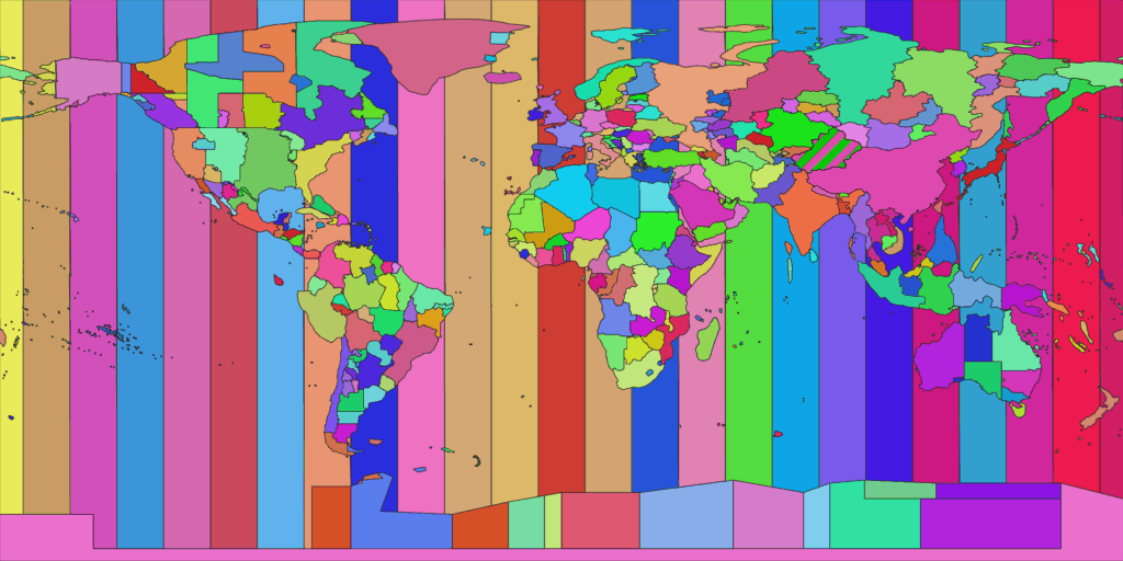 A global map of all Timezones