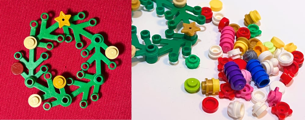 LEGO Wreath Parts collage